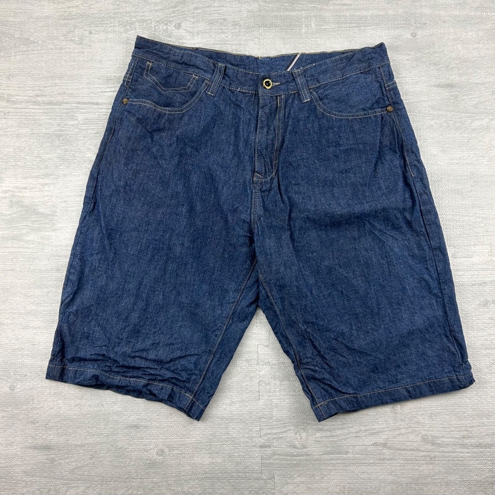 Vintage Sean John‎ Jean Shorts Size 38 Blue Medium Wash Denim Baggy Skater